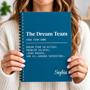 Cuaderno Regalo de equipo de ensueño personalizado para com