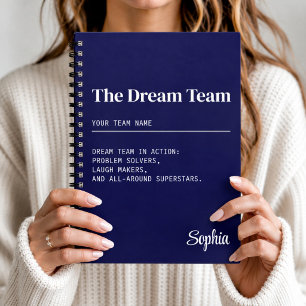 Cuaderno Regalo de equipo de ensueño personalizado para com
