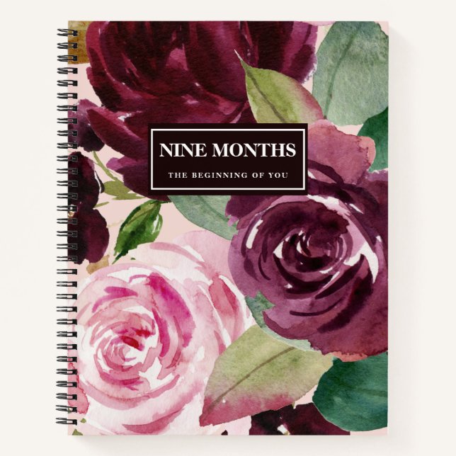 Cuaderno Regalo de Flores Elegantes Modernas Belleza Embara (Anverso)