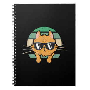 Cuaderno Regalo de gafas de sol para gato Naranja de época