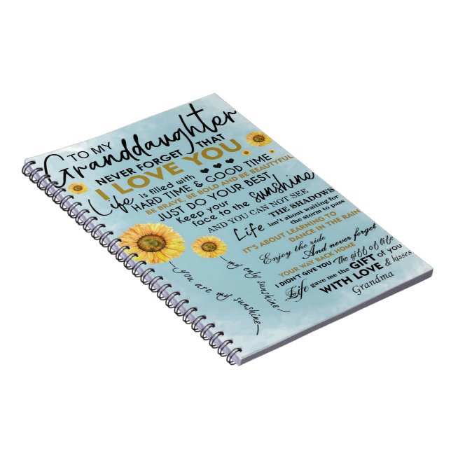 Cuaderno Regalo De Girasol A Mi Nieta (Lado Derecho)