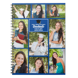 Cuaderno Regalo de graduación de Blue Graduate Collage de f