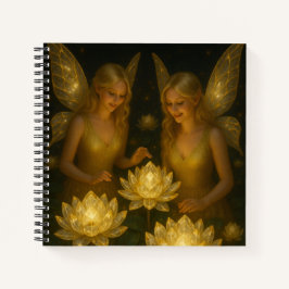 Cuaderno Regalo de Hada de Loto Dorado Fantasía Mágica
