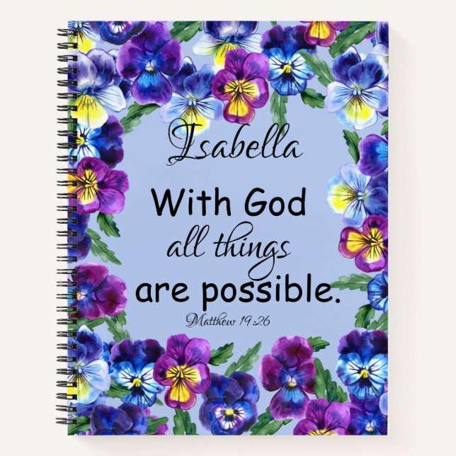 Cuaderno Regalo de las Escrituras Cristianas de las Flores  (Anverso)