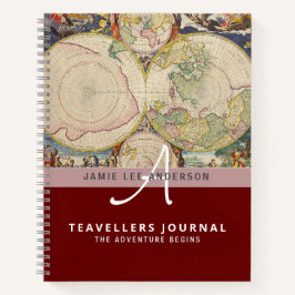 Cuaderno Regalo de Lista de Viajes de Jubilación Mapa Mundi