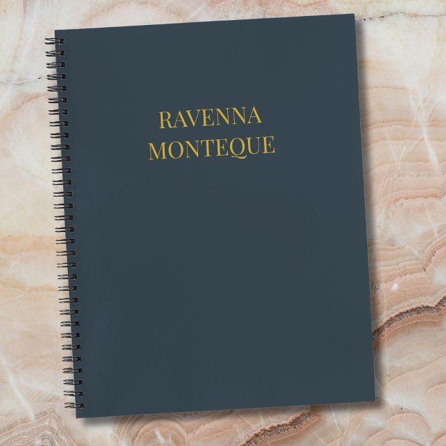 Cuaderno Regalo de Lujo Personalizado Nombre Oro Carbón (Subido por el creador)