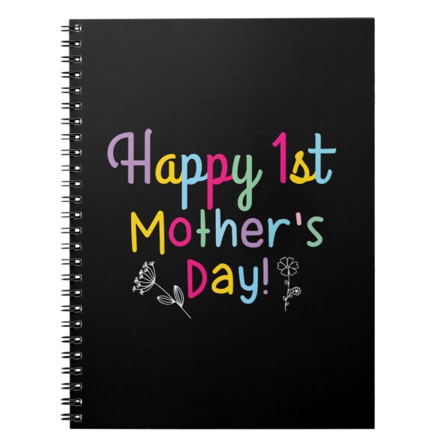 Cuaderno Regalo de mamá Feliz Día de la Primera Madre (Frente)