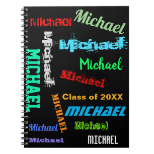 Cuaderno Regalo de mensaje de Personalizado de nombres repe