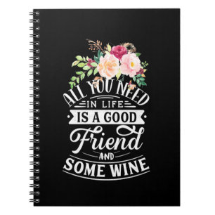Cuaderno Regalo de Navidad   Buen Amigo Y Algo de Vino