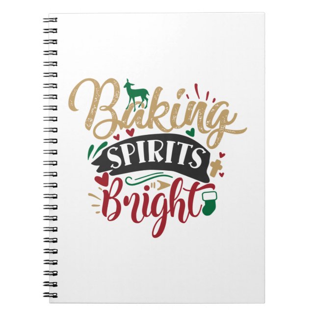 Cuaderno Regalo de Navidad | Espíritus de hornear Brillante (Frente)