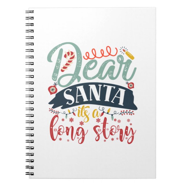 Cuaderno Regalo de Navidad | Querido Papá Noel Es Una Larga (Frente)