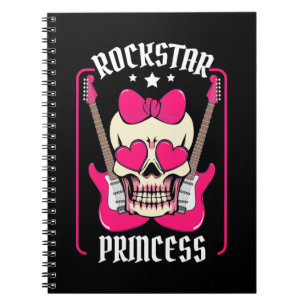 Cuaderno Regalo de Navidad   Rockstar Princess Skull