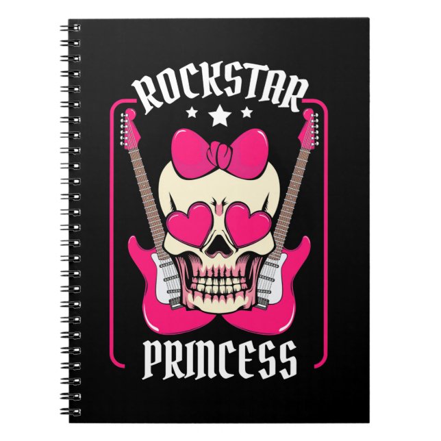 Cuaderno Regalo de Navidad | Rockstar Princess Skull (Frente)