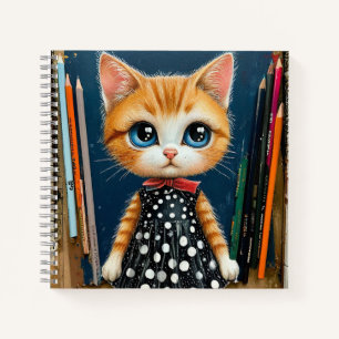 Cuaderno 🐱✏️ Regalo de papelería para estudiar con gato ad