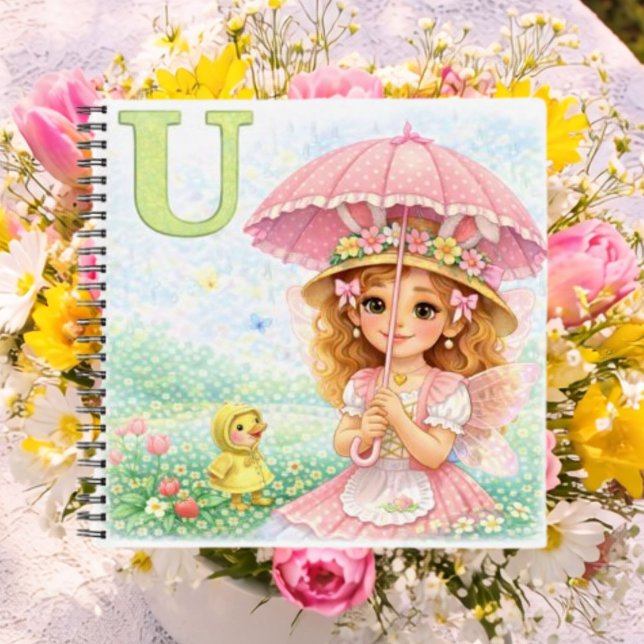Cuaderno Regalo de Paraguas Personalizado U para Chicas (Subido por el creador)