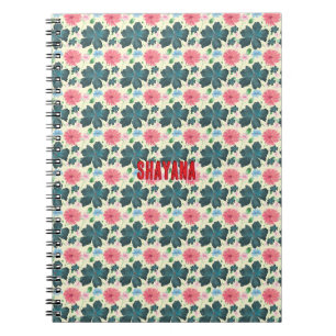 Cuaderno Regalo de patrón floral de acuarela personalizado
