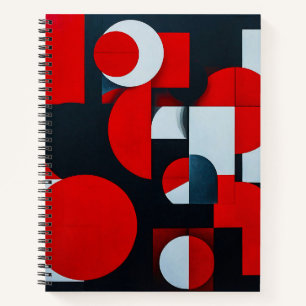 Cuaderno 📘 Regalo de patrón rojo moderno para el trabajo y
