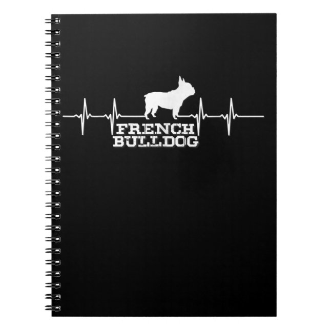 Cuaderno Regalo de perro | Corazón de Bulldog francés (Frente)