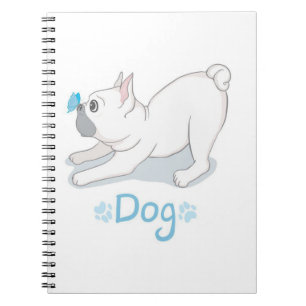 Cuaderno Regalo de perro lindo Perro gracioso con maripos