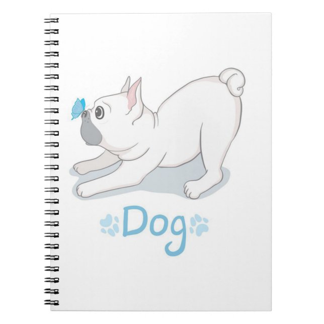 Cuaderno Regalo de perro lindo | Perro gracioso con maripos (Frente)