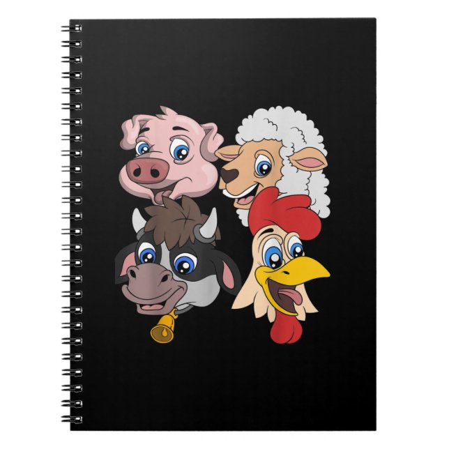 Cuaderno Regalo de pollo de vaca de cerdo con leche de vaca (Frente)