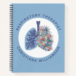 Cuaderno Regalo de pulmones florales de terapeuta respirato