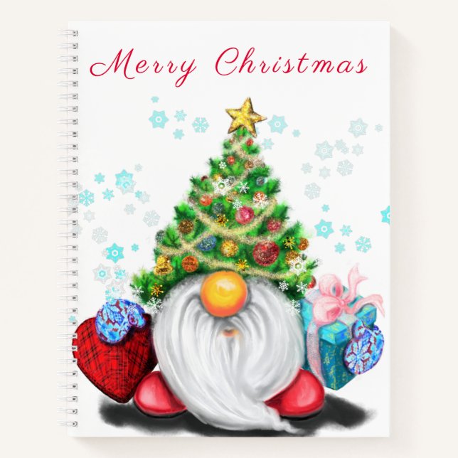 Cuaderno Regalo de regalo para portátiles navidades Gnome f (Anverso)