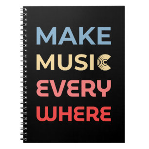 Cuaderno Regalo de retro Music Lover - Haz música por todas