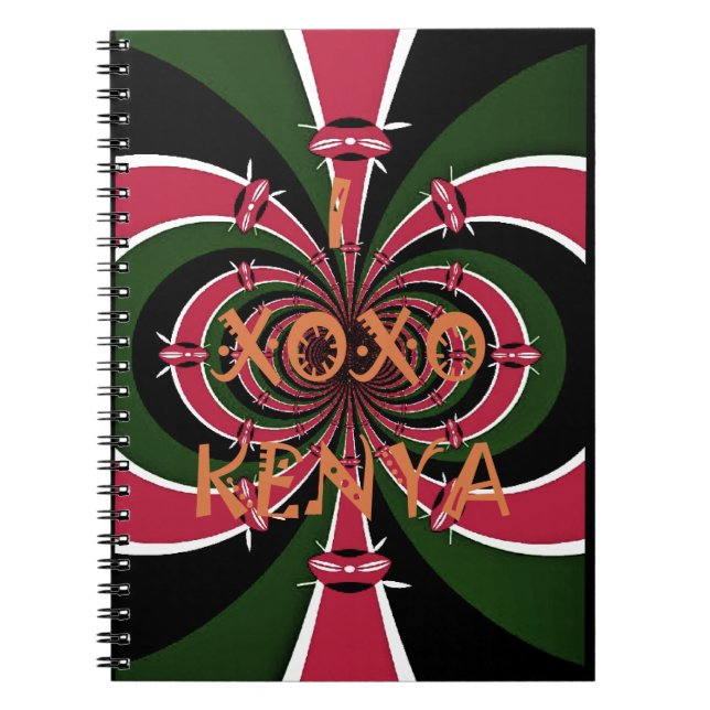 Cuaderno Regalo de viaje keniano - Diseño de abrazos y beso (Frente)