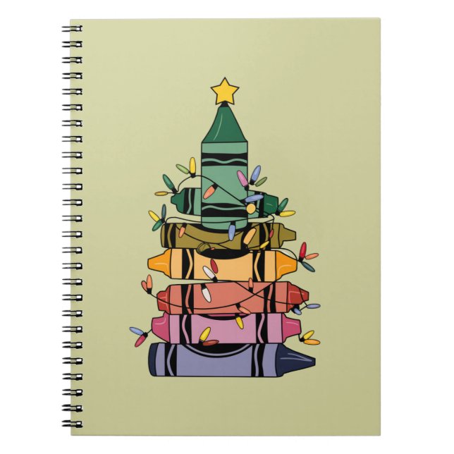 Cuaderno Regalo de vida del profesor de árbol de Navidad (Frente)