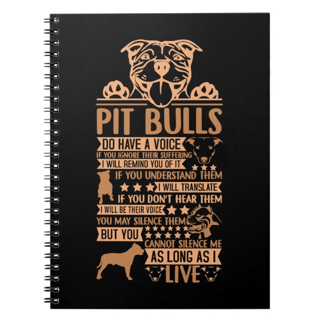 Cuaderno Regalo del dueño de un pitbulls de perro de PitBul (Frente)