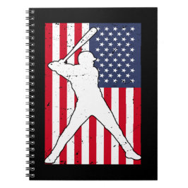 Cuaderno Regalo del equipo de béisbol de bandera estadounid