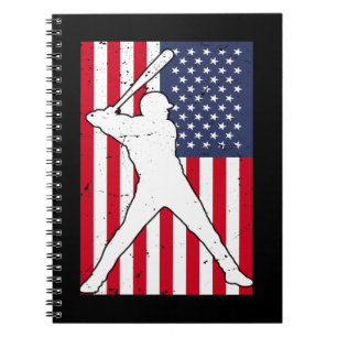 Cuaderno Regalo del equipo de béisbol de bandera estadounid