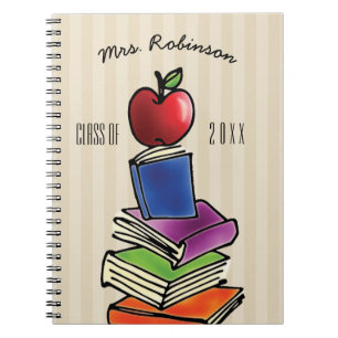 Cuaderno Regalo del profesor de la clase Apple con la pila