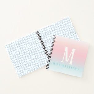 Cuaderno Regalo del profesor de nombre de arcoiris pastel p