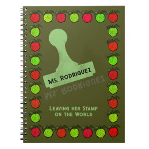 Cuaderno Regalo del profesor de sello de manzanas