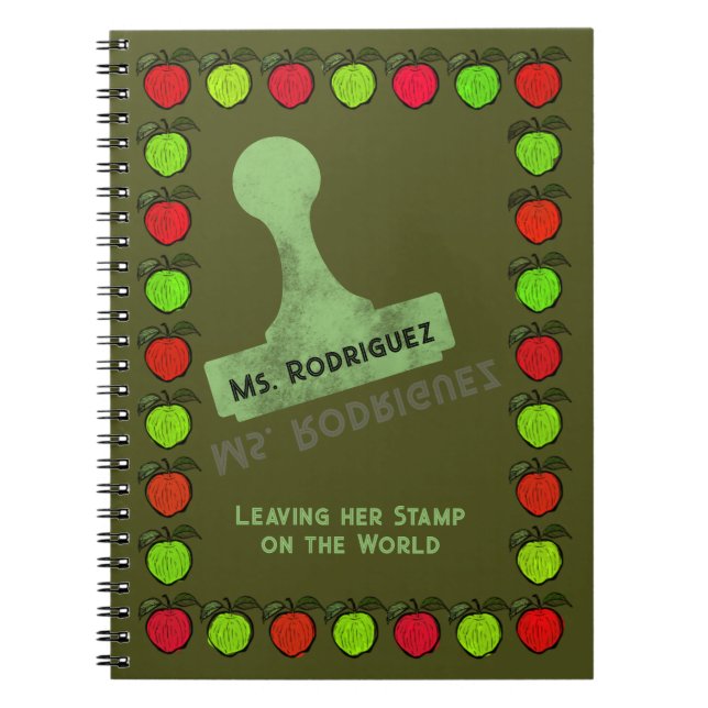 Cuaderno Regalo del profesor de sello de manzanas (Frente)