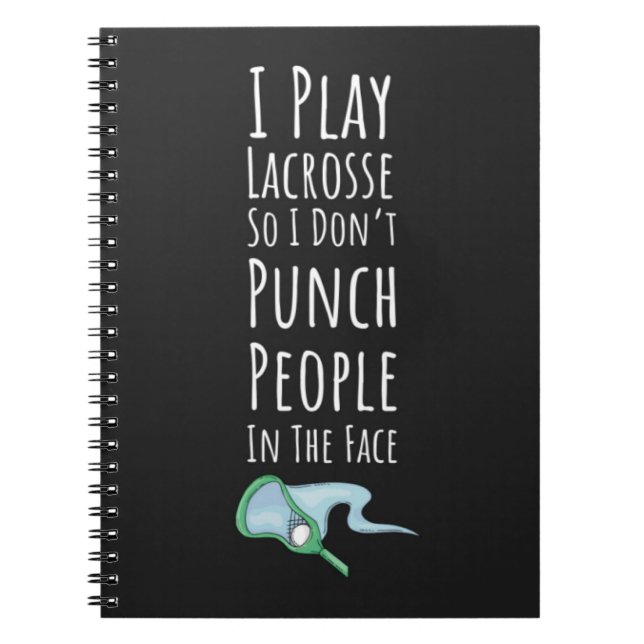 Cuaderno Regalo Divertido con Tema de Lacrosse para Escuela (Frente)
