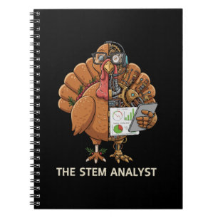 Cuaderno Regalo divertido de Acción de Gracias Robot Pavo A