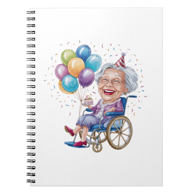 Cuaderno Regalo divertido de cumpleaños para abuela anciana (Frente)