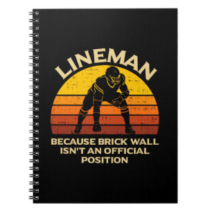 Cuaderno Regalo divertido de futbolista americano retro