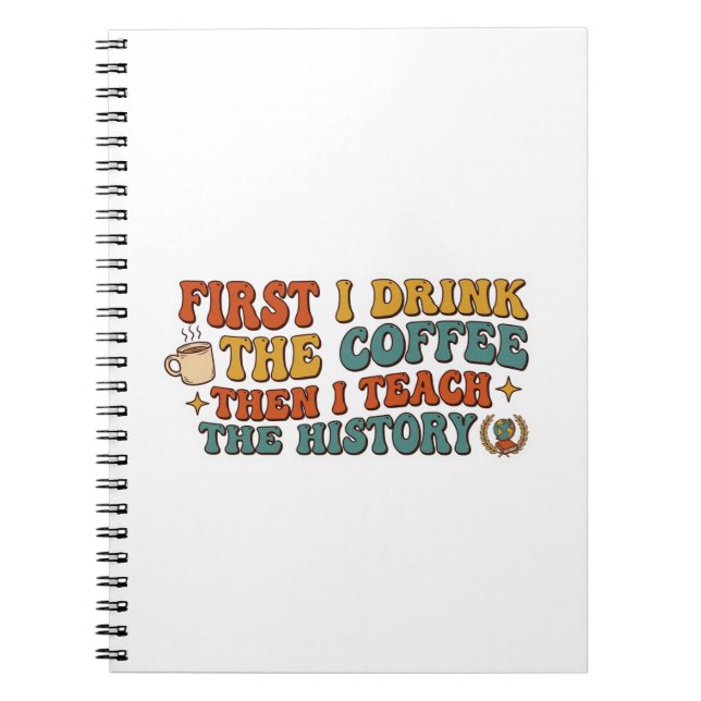 Cuaderno Regalo divertido para profesores de historia retro (Frente)