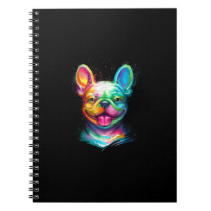 Cuaderno regalo feliz de cara sonriente de bulldog francés
