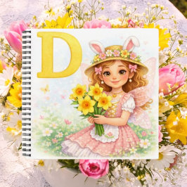 Cuaderno Regalo floral personalizado D para niñas