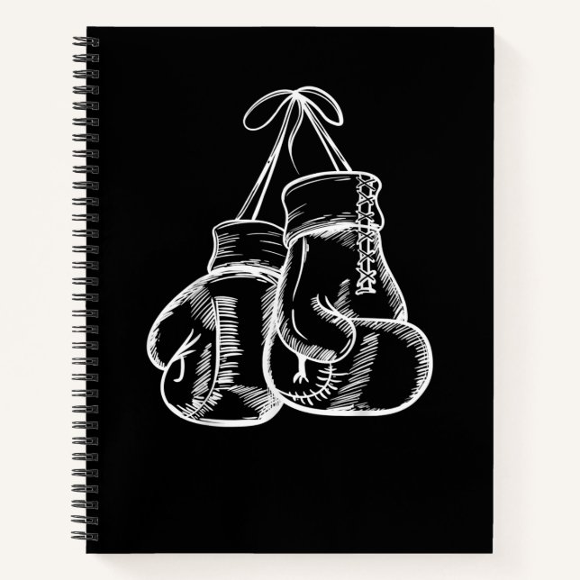 Cuaderno Regalo Guantes de Boxeo Blancos de Amor Retro Boxe (Anverso)