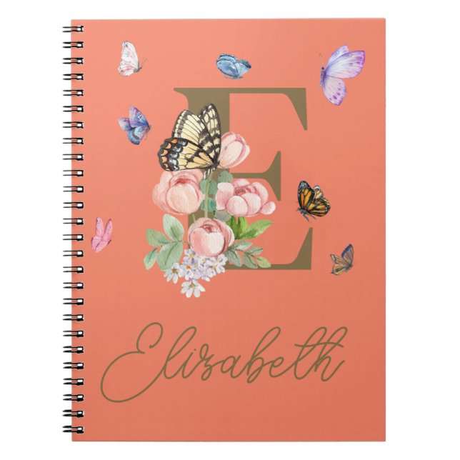 Cuaderno Regalo inicial para portátiles de mariposa persona (Frente)