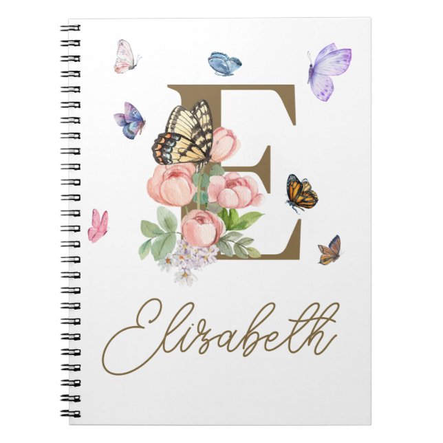 Cuaderno Regalo inicial para portátiles de mariposa persona (Frente)