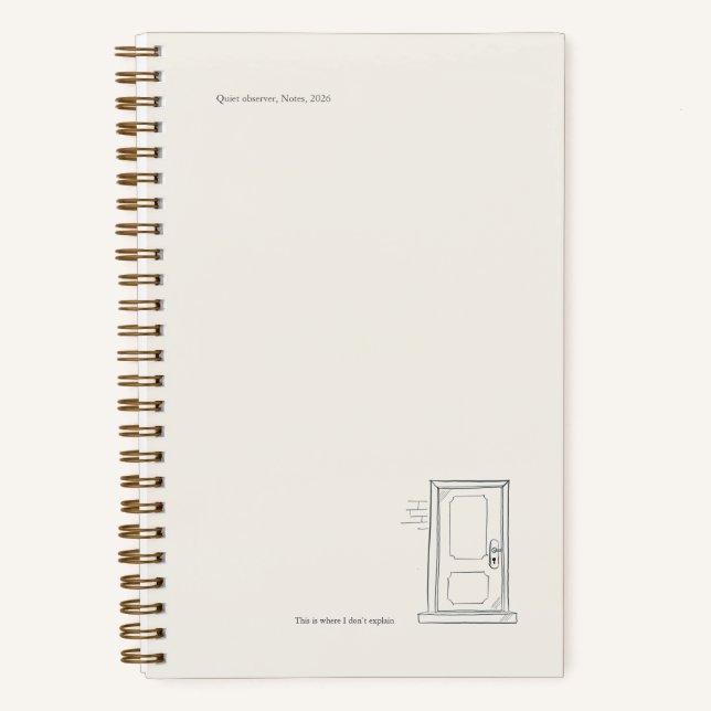 Cuaderno Regalo Introvertido Soledad Silenciosa Puerta Cerr (Anverso)