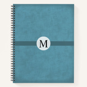 Cuaderno Regalo monogramado para él afligido masculino azu