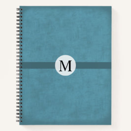 Cuaderno Regalo monogramado para él afligido masculino azul